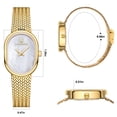 thumbnail image 6 of Elegant Watches for Women Oval Minimalist Dial Stainless Steel Band Woman Watch,3ATM Water Resistant, Perfect Gift for Women, 6 of 7