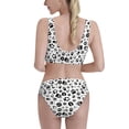 thumbnail image 3 of Vsdgher Womens High Waisted Bikini Sets Two Piece Swimsuit Black Footprints Print Tummy Control Bathing Suit-Large, 3 of 8