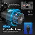 thumbnail image 5 of 2 HP Swimming Pool Pump Motor Filter Pump W/ Strainer In/ Above Ground 115/220V 1500W Dual Voltage Pool Pump, 5 of 18