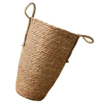Handmade Straw Weaving Decorative Flower Pot 1 Set Storage Basket Flowerpot
