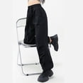 thumbnail image 5 of Pantalones de pana para mujer Gibobby Mono de cintura alta pierna ancha XL Negro, 5 of 5