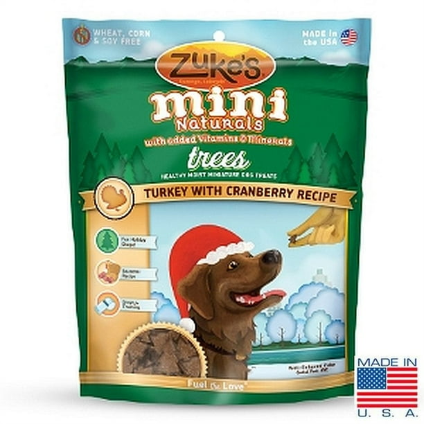 Zuke's Mini Naturals Turkey and Cranberry Trees Holiday dog treats