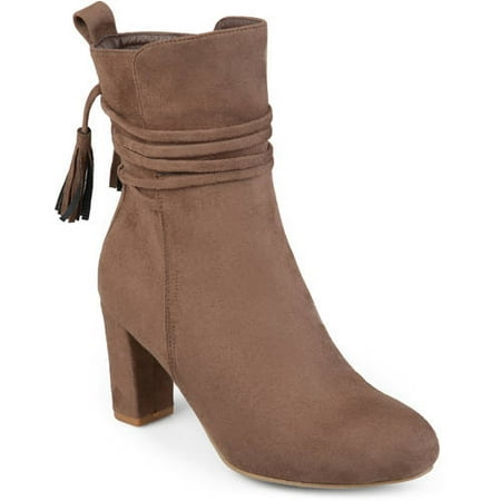 Wrap Boot Boots - Brinley Co. Womens Faux Suede Wrap Strap Tasseled Booties