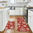 thumbnail image 3 of Christmas Kitchen Rugs Set of 2 Anti-Fatigue Kitchen Mats Cushioned Red Christmas Kitchen Rugs White Snow Farmhouse Kitchen Mats and Rugs for Xmas 17x27.5+17x47, Snowflakes, 3 of 6