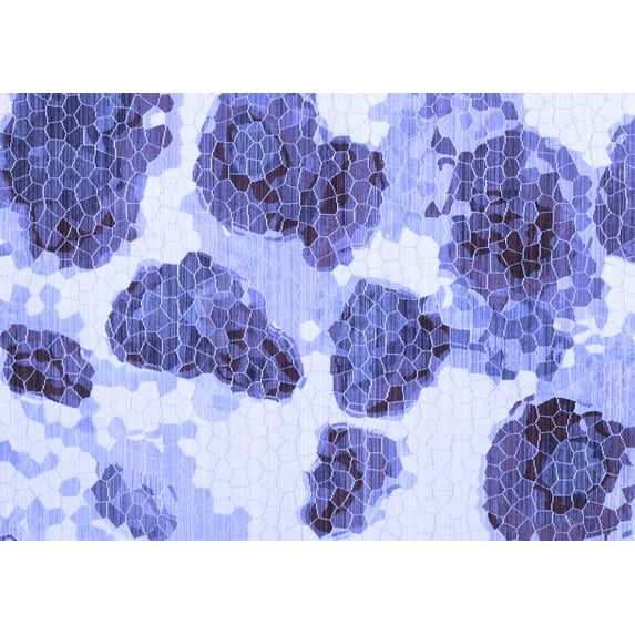 Ahgly Company Machine Washable Indoor Rectangle Abstract Blue Contemporary Area Rugs, 4' x 6'