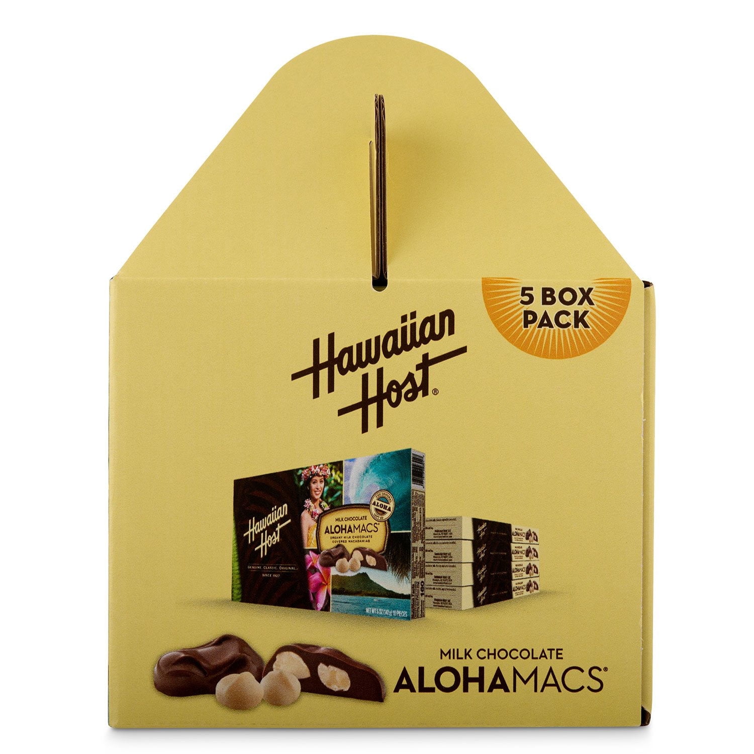 Hawaiian Host Milk Chocolate AlohaMacs Covered Macadamias 5 Box