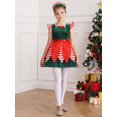 thumbnail image 4 of Zaldita Kids Girls Christmas Santa Claus Dress Xmas Elf Outfit Velvet Dance Tutu Dress Fancy Dress Up Green 14, 4 of 7