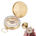 thumbnail image 1 of Brass Compass Luminous Golden Pocket Watch Outdoor Survival Compass for Hiking Backpacking Men's Gifts, 1 of 5