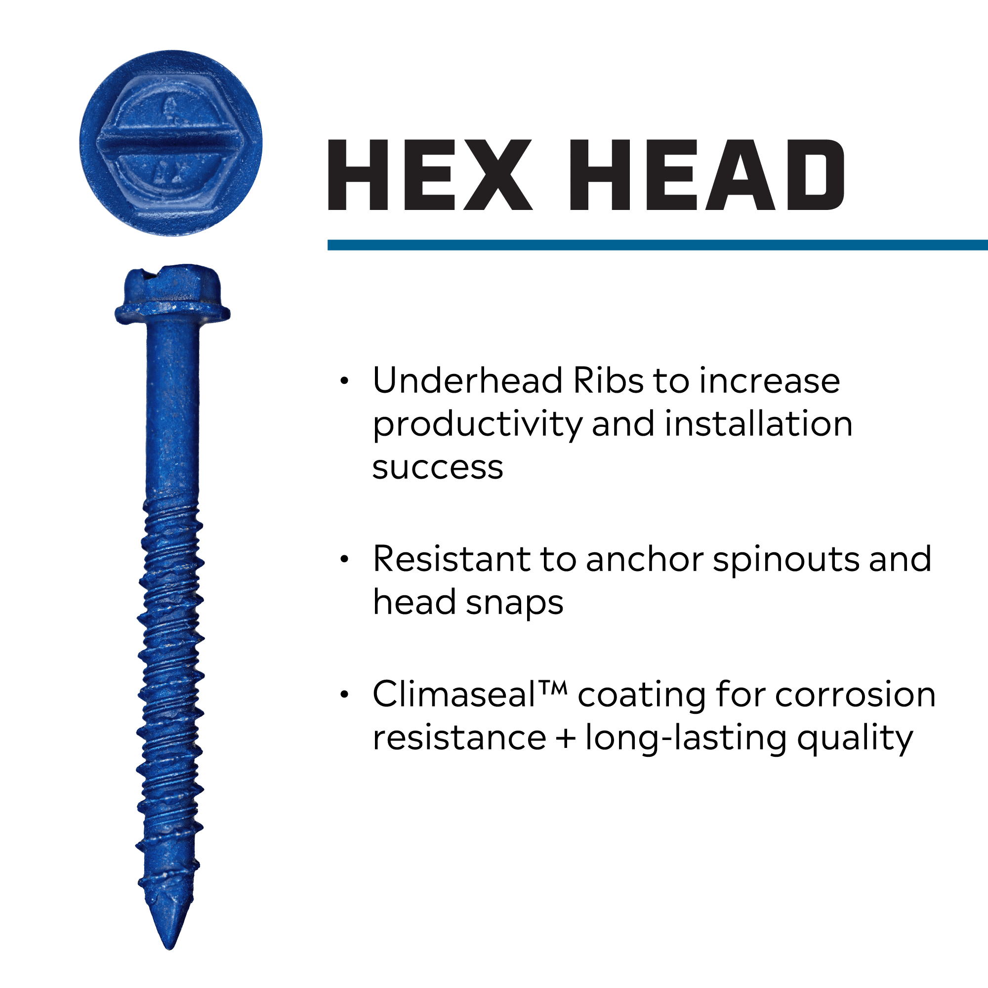 ITW Brands Tapcon Hex Washer Head Screw Anchor, 1/4 x 3-1/4", 150 Count