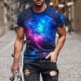 thumbnail image 2 of LNWUY Outer Space T Shirts for Men Fashion Printed Galaxy Solar System Planets Nebula Shirt Summer Loose Comfort Breathable Round Neck T-Shirts Multicolor M, 2 of 5