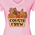 thumbnail image 4 of Inktastic Cousin Crew Cute Turkey Family Women's V-Neck T-Shirt, 4 of 5