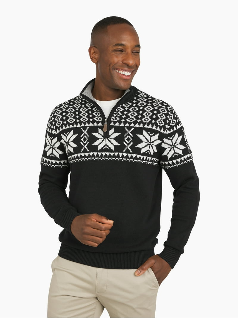 Chaps Men's & Big Men's Holiday Quarter Zip Sweater, Sizes S-3XL