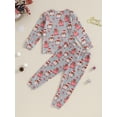 thumbnail image 4 of FEORJGP Kids Toddler Girls Christmas Outfit Christmas Gingerbread Man/Elk Print Pullover Long Sleeve Sweatshirt Tops and Long Sweatpants Elastic Pants Set 2 Piece Fall Fashion Loose Clothes Set, 4 of 9