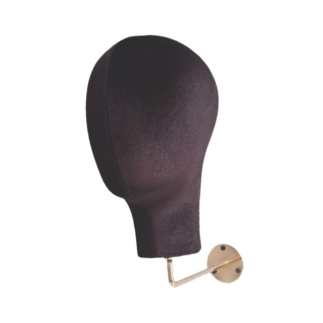 Cabeza de maniquí de terciopelo para mujer, soporte para peluca, montaje en pared, para tienda minorista en casa y salón. negro