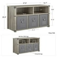 thumbnail image 3 of Little Seeds Nova Bedroom Storage Bench - Grey Oak, 3 of 10