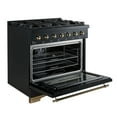 thumbnail image 5 of Forno Antico 36-inch Dual Fuel Range, Black and Antique Brass, 6 Burners, 4.5 cu.ft. Convection Oven, 5 of 5