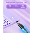 thumbnail image 3 of 7 Rainbow Backlight Rechargeable Detachable Keyboard Kit with Silent Wireless Mouse, 360 Swivel Adjustable Stand Case with Pencil Storage for iPad 7/8/9 10.2 inch, iPad Air 3 / Pro 10.5，Purple, 3 of 18