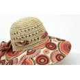 thumbnail image 3 of ZhangBaoLin Floral Straw Sun Hat Bohemian Wide Brim Summer Beach Hat UV Protection Fishing Hat, 3 of 5