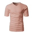 thumbnail image 3 of H2H Mens Basic Fashion V-neck T-shirst CORALPINK US XL/ASIA 2XL (CMTTS0197), 3 of 6
