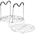 thumbnail image 1 of Steamer Rack Trivet Accessory Set, Include 9-holes Egg Cooking Rack with Heat Resistant Silicon Handles & Compatible for 6, 8 Quart Pressure Cooker Trivet, Instant Pot Accessories (2 Pack), 1 of 3