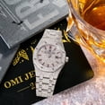 thumbnail image 3 of Pre-Owned Audemars Piguet Royal Oak 33MM 67650ST Diamond Paved Dial Custom Aftermarket Stainless Steel Bracelet 15.75ct, 3 of 7