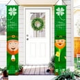 thumbnail image 2 of Hovilon St. Patrick's Day Door Porch Sign Irish Shamrock Door Banner for Party Outdoor Decor St. Patrick's Day Luck of the Irish Green Shamrock Check Welcome Porch Sign Front Door Party Supplies, 2 of 5