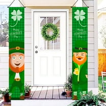 RyanK St Patricks Day Decorations St. Patrick's Day Irish Holiday Porch Sign Welcome Home Door Curtain Banner Decoration Door Hanging Painting Hanging Flag Decoration