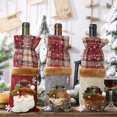 thumbnail image 1 of Bolsa de botella de vino tinto Cubiertas de botella de vino Bolsa de botella de vino Envoltura de regalo con cordón Decoración de patrón de Papá Noel (3 piezas de bolsas de botella) Ba, 1 of 2