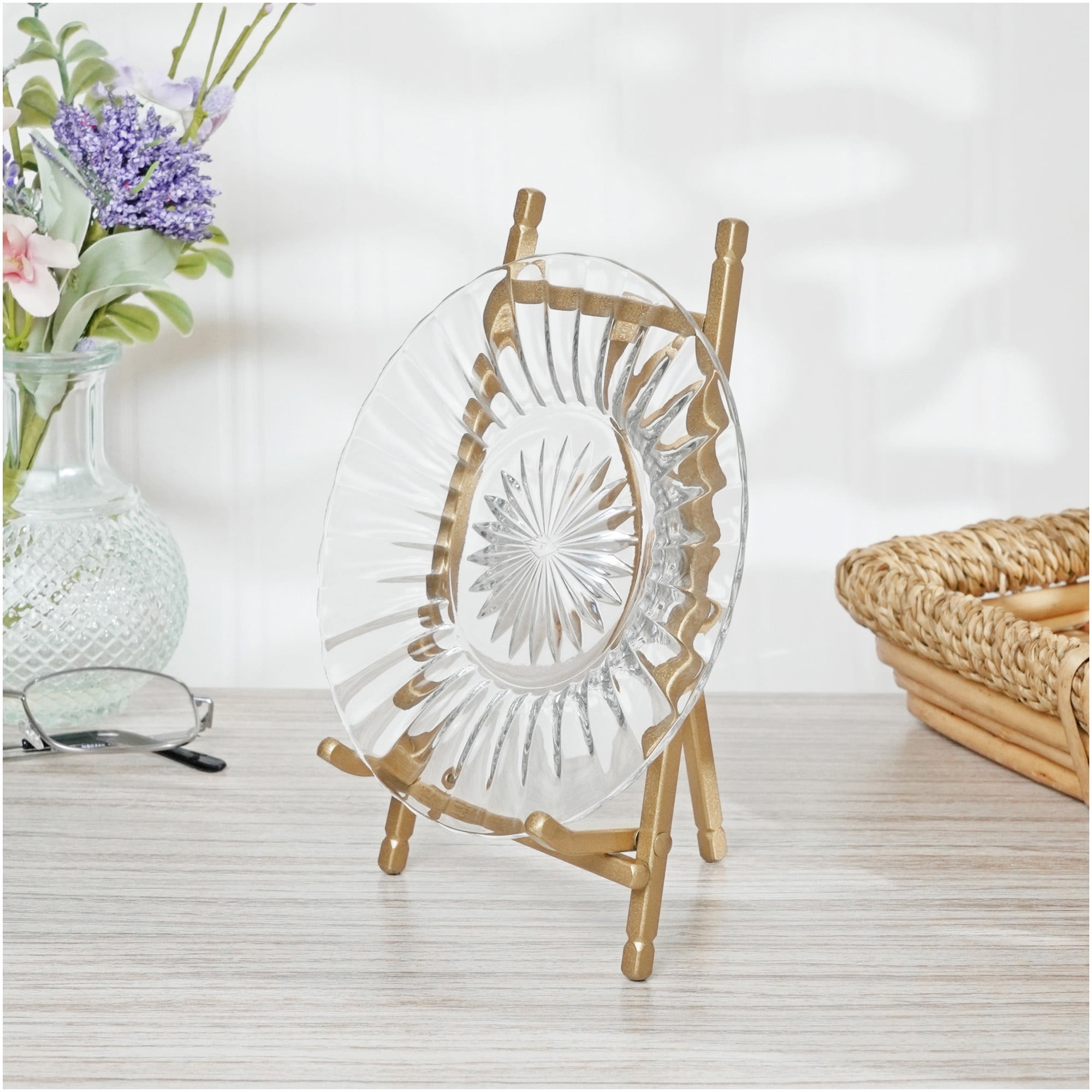 Bard's Satin Gold-toned Metal Easel, 7" H x 4.25" W x 4.5" D