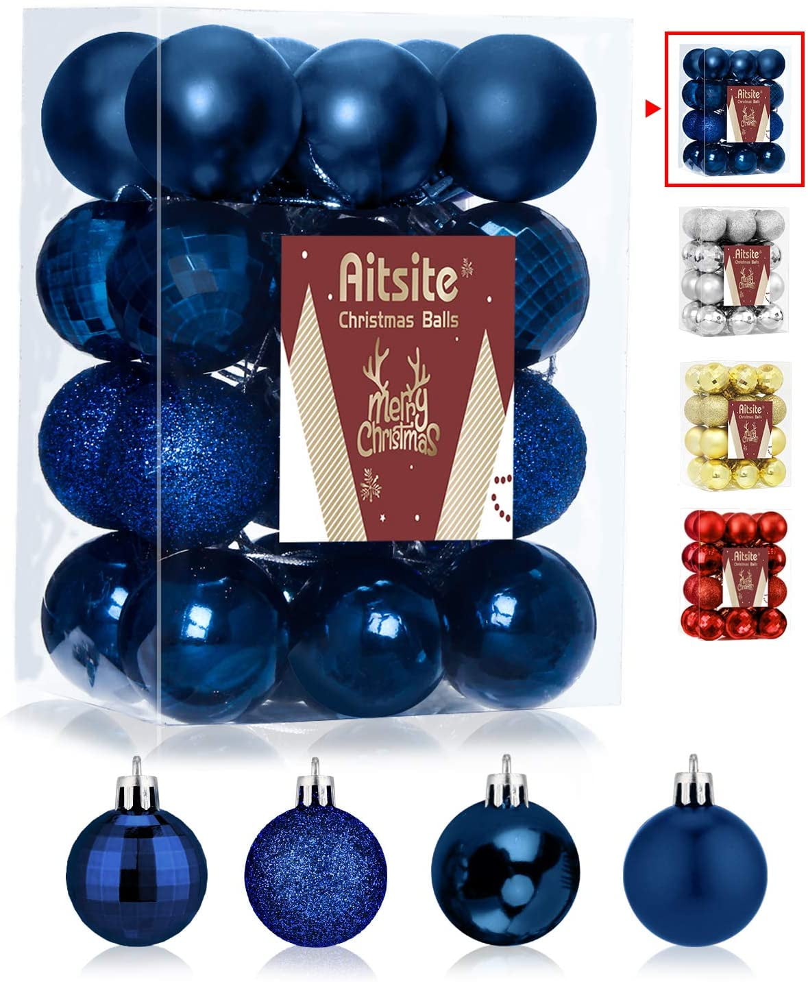 Intera24ct Christmas Tree Ornaments Set 1.57 inches Mini Shatterproof