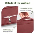 thumbnail image 6 of 2-Pack 22x22 Waterproof Outdoor Chair Cushions, High-Density Foam Patio Seat Pads with Removable Cover & Ties, Oxford Fabric with Handle for Garden Deck, Dark Red, 6 of 6