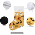 thumbnail image 2 of SKYSONIC Christmas Stocking Set of 2, Halloween Ghost Pumpkin Xmas Stockings and Plush Fur Cuff Stockings Fireplace Decorations for Family Holiday Xmas Party Decorations, 2 of 7