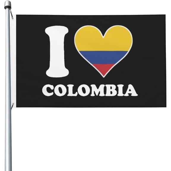ILoveColombia Flag 3x5 Outdoor Double Sided Flag Banner For Outside With 2 Brass Grommets Patio Lawn Decor Flags