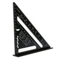 thumbnail image 1 of Regla triangular, regla de ángulo recto negra, dispositivo de medición cuadrado de carpintero de aleación de aluminio métrico en pulgadas, herramienta para carpintería de 7 pulgadas, 1 of 1