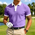 thumbnail image 2 of OIOLOYJM Golf Shirts for Men Summer Short Sleeve Mesh Contrast Collar Casual Quick Dry Lightweight Polo Shirts Trendy Business Athletic Collared Shirts Purple 5XL, 2 of 6