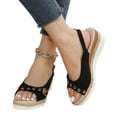 thumbnail image 6 of KEVCHE Orthopedic Sandals for Women,Women Walking Slippers with Arch Support Wedge Sandals Summer Dressy Open Toe Ankle Strap Platform Beach Casual Slip on Sandals Beach Dress Comfortable, 6 of 6