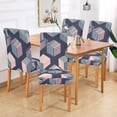 thumbnail image 2 of Yayeee 2 Pack Dining Chair Covers Stretch Parson Chairs Slipcovers Seat Protector, Dark Cubes, 2 of 6