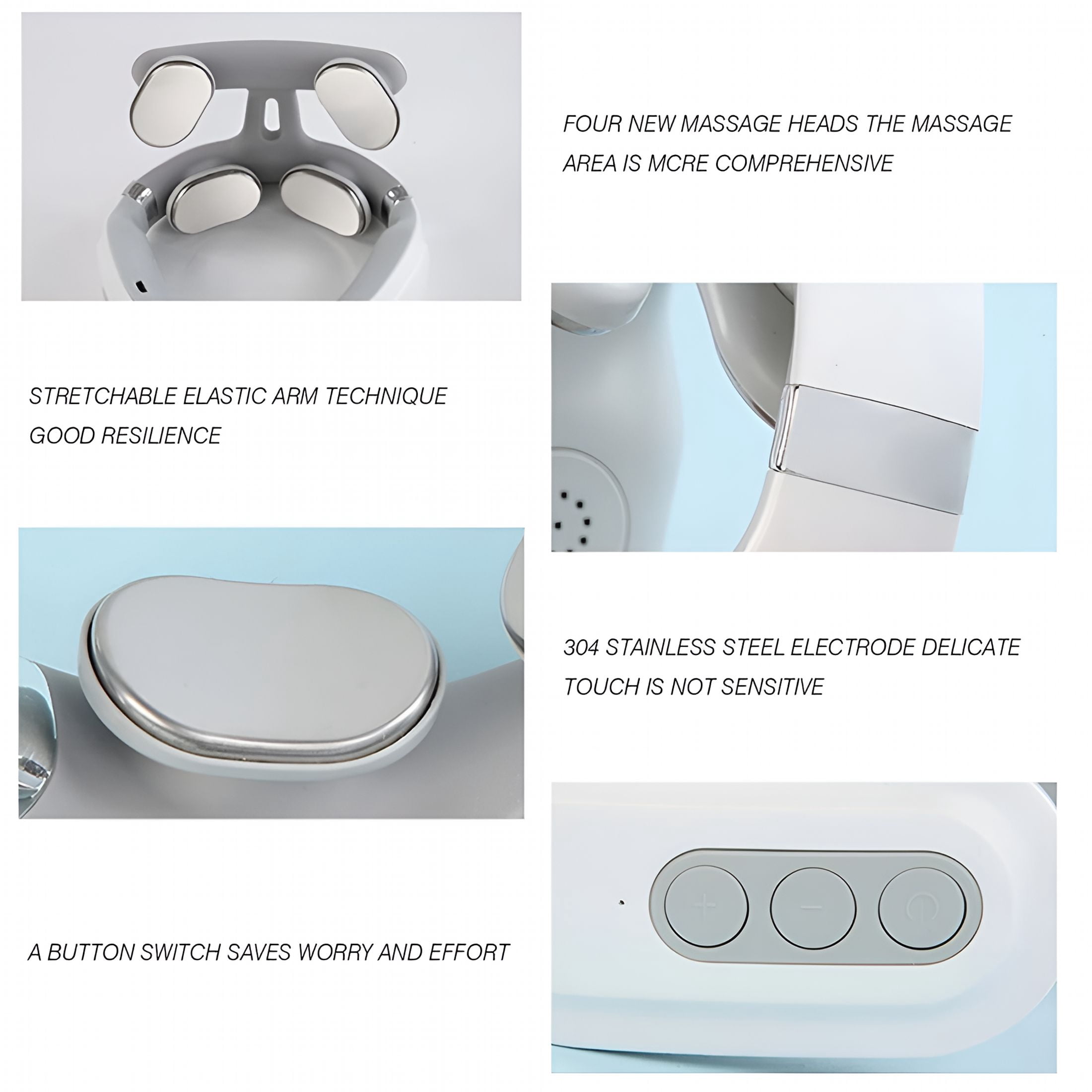 XIRQI Neck Massager-Multifunctional 4-Head Heated Neck Massager Usb Rechargeable Neck Massager with Heat