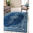 thumbnail image 6 of Unique Loom Midnight Bromley Rug Navy Blue/Ivory 8' x 10' Rectangle Medallion Shabby-Chic Perfect For Living Room Bed Room Dining Room Office, 6 of 10