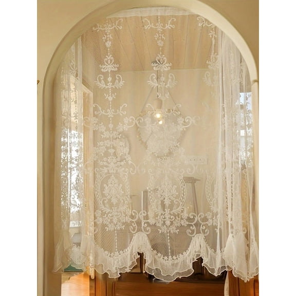 1pc French Vintage Lace Manor Classic Door Curtain Elegant Home Entrance Decor 141*135