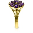 thumbnail image 2 of Galaxy Gold 14K Yellow Gold 2.43 CT Natural Purple Amethyst Flower Ring - February Birthstone - Peace & Wisdom - Sizes 5.5 to 11 - Fine Jewelry for Women, 2 of 3