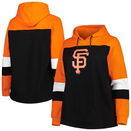 Women s Black San Francisco Giants Plus Size Colorblock Pullover Hoodie