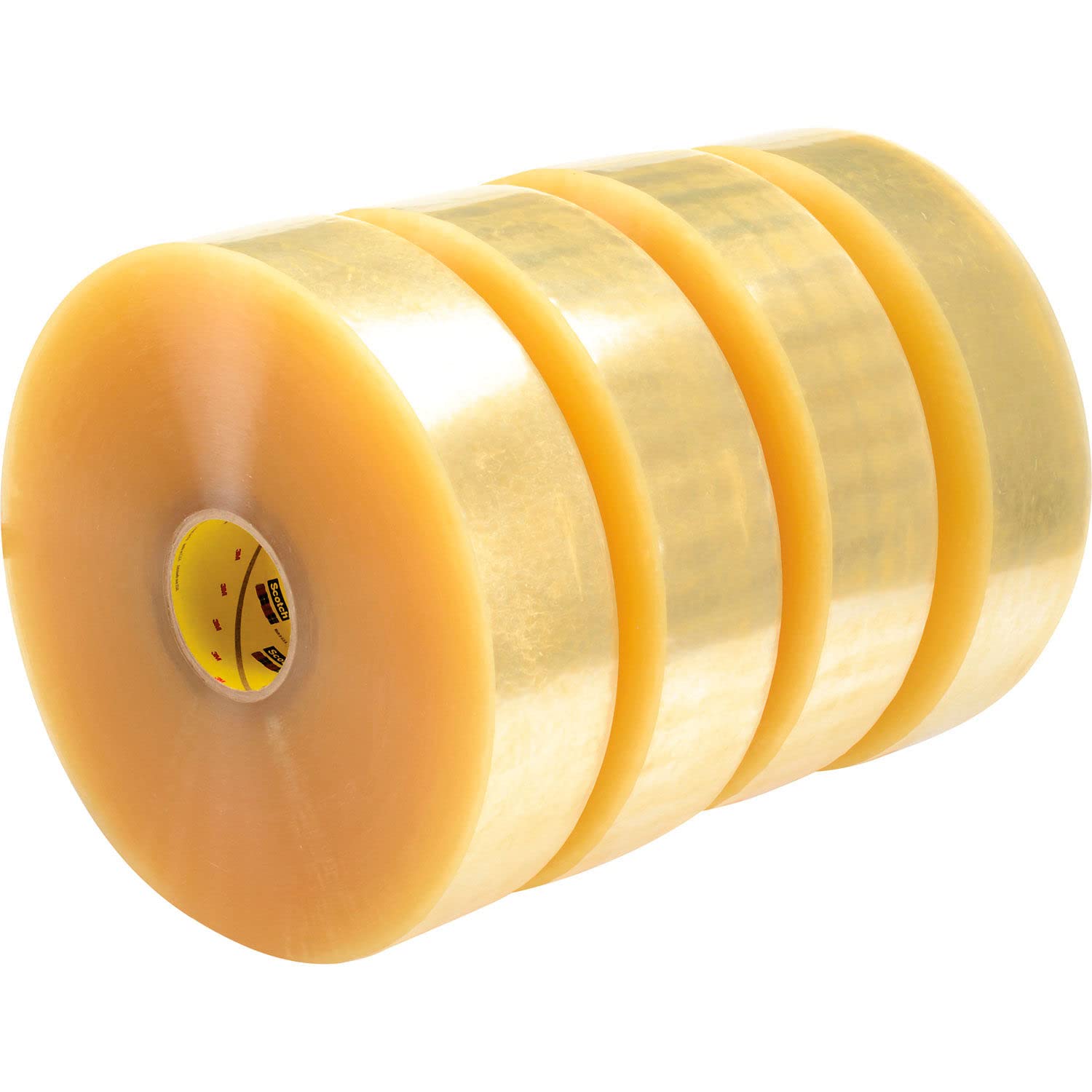 Scotch 375 3" x 1000 Yds. Machine Length Carton Sealing Tape, 3.1 Mil Clear, Lot of 4
