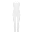 thumbnail image 3 of Haitryli Kids Girls Sleeveless Full Length Camisole Tank Unitard Gymnastics Dance Jumpsuit One Piece Outfits White 6, 3 of 5