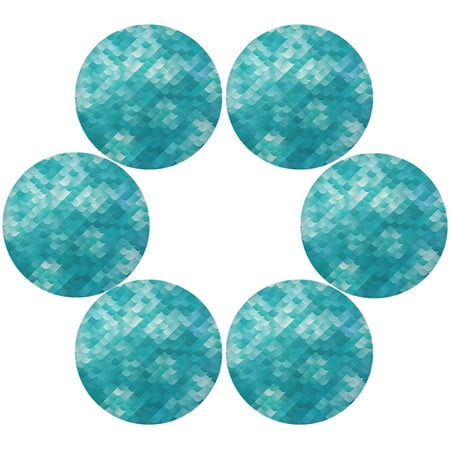 Mermaid Turquoise Round For Dining Table Placemat Set Of 4 Settings Mats Home Kitchen Holiday Decoration Canada Dining Table Placemat, Turquoise Round Table Mats