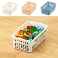 thumbnail image 1 of Feltree Small Stackable Plastic Storage Basket with Handles for Home Kitchen Office Organization of Toys Snacks and More, 1 of 7