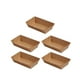 thumbnail image 1 of Bandeja de papel desechable para servir alimentos, 5 unidades, con revestimiento de papel kraft, forma de barco, para aperitivos, patatas fritas, pollo (20 x 6 x 3 cm), 1 of 6