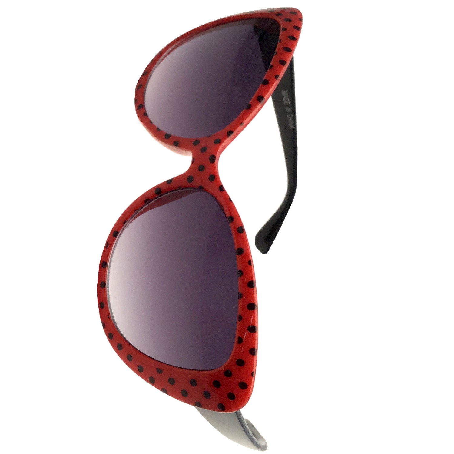 grinderPUNCH GIRLS Kids Fashion Sunglasses Cat Eye Polka Dot 50s/60s Retro Vintage Style Age 2-12 Red - image 2 of 5