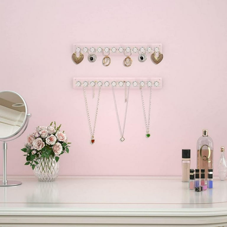 Cabilock 2 Sets Hanger Jewelry Rack Earring Hangers Acrylic Storage Rose  Gold