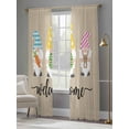 thumbnail image 4 of Gnomes Easter Sheer Curtains 96 Inch Length 2 Panels Set Window Treatments, Vintage Bunny Eggs Retro Art Rustic Rod Pocket Semi Curtains for Living Room/Bedroom/Kitchen Décor, 104"W x 96"L, 4 of 7